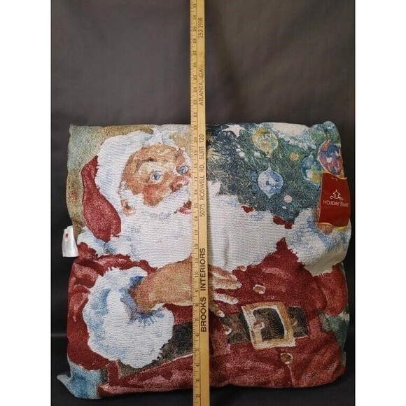 Holiday Time 2006 Santa’s Glow Christmas Large Tapestry Pillow 26" x 26" NEW - Picture 5 of 6